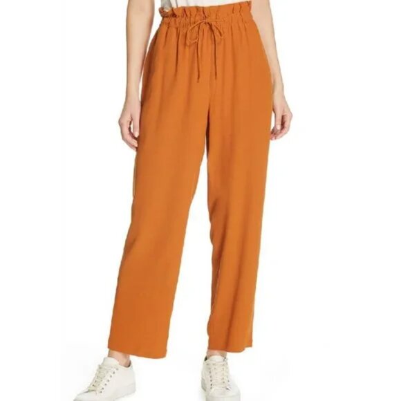 Eileen Fisher Tencel Viscose Crepe Paperbag Waist Straight Pant L - Picture 4 of 16